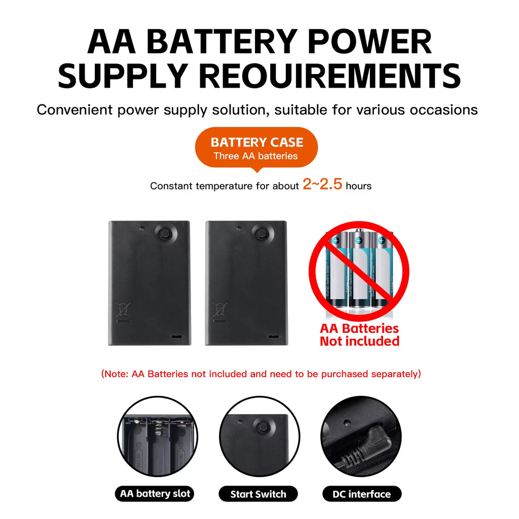 Electric Heating Gloves, Winter Motorcycle Heating Gloves, Warm and Waterproof with Battery Box, Heated Snow Motorcycle Heating