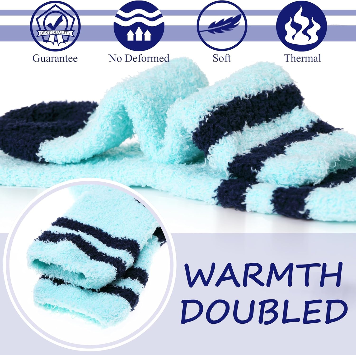 Fuzzy Socks for Women, Soft Comfy Cozy Fluffy Thick Winter Warm Fleece Slipper Socks