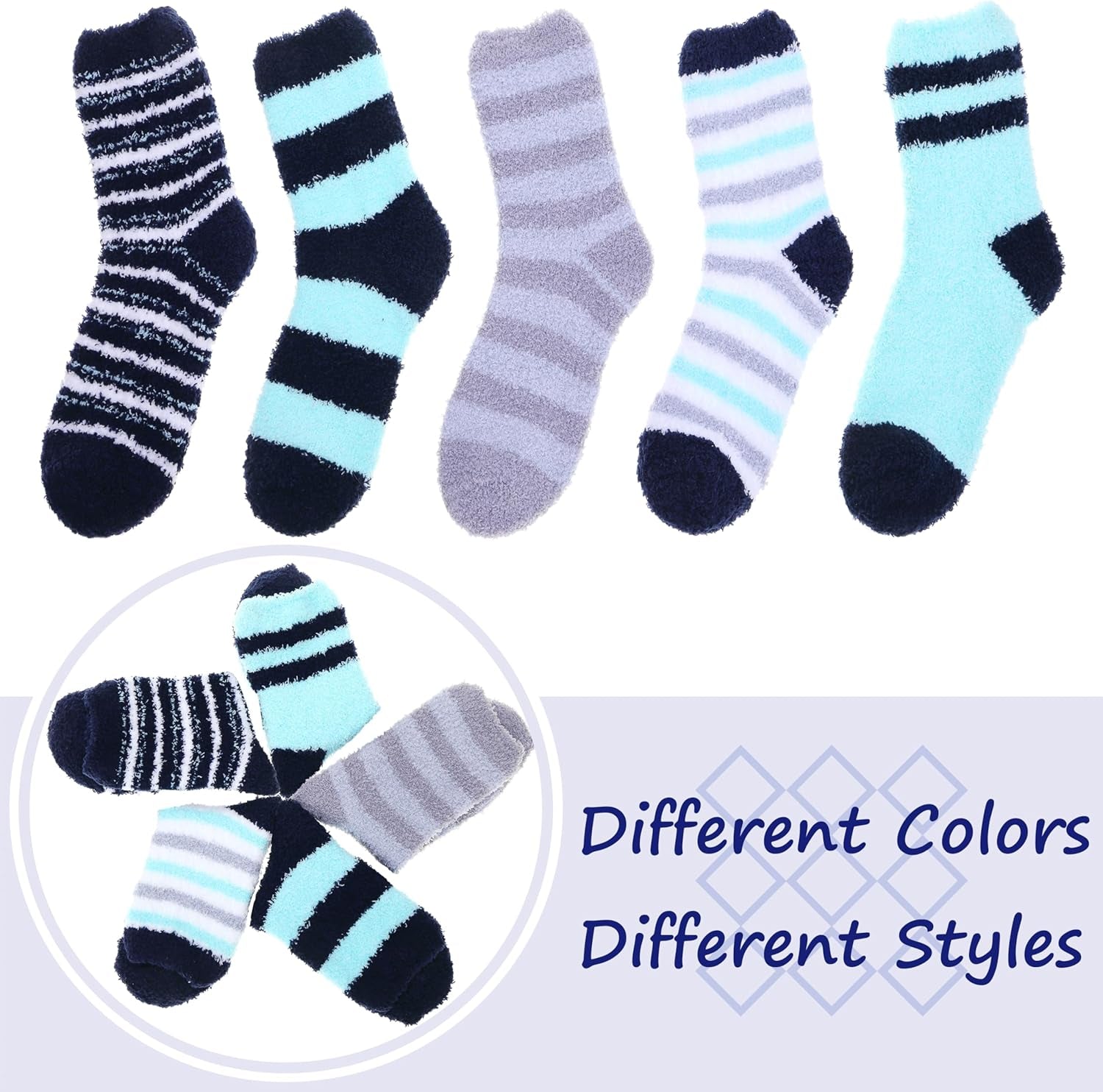 Fuzzy Socks for Women, Soft Comfy Cozy Fluffy Thick Winter Warm Fleece Slipper Socks