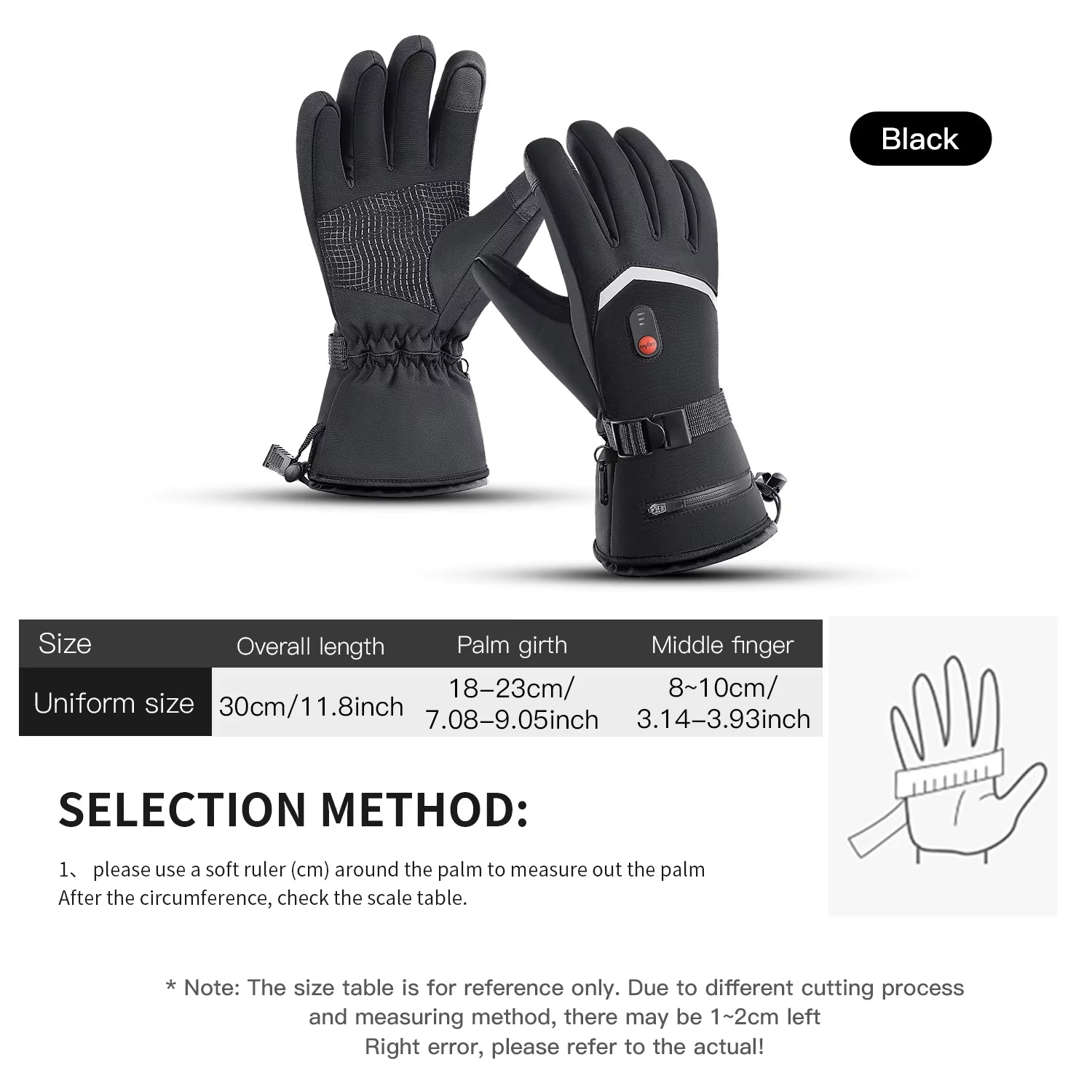 Electric Heating Gloves, Winter Motorcycle Heating Gloves, Warm and Waterproof with Battery Box, Heated Snow Motorcycle Heating